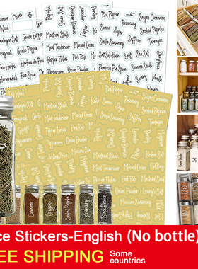 Transparent Spice Labels Preprinted Waterproof Black White L