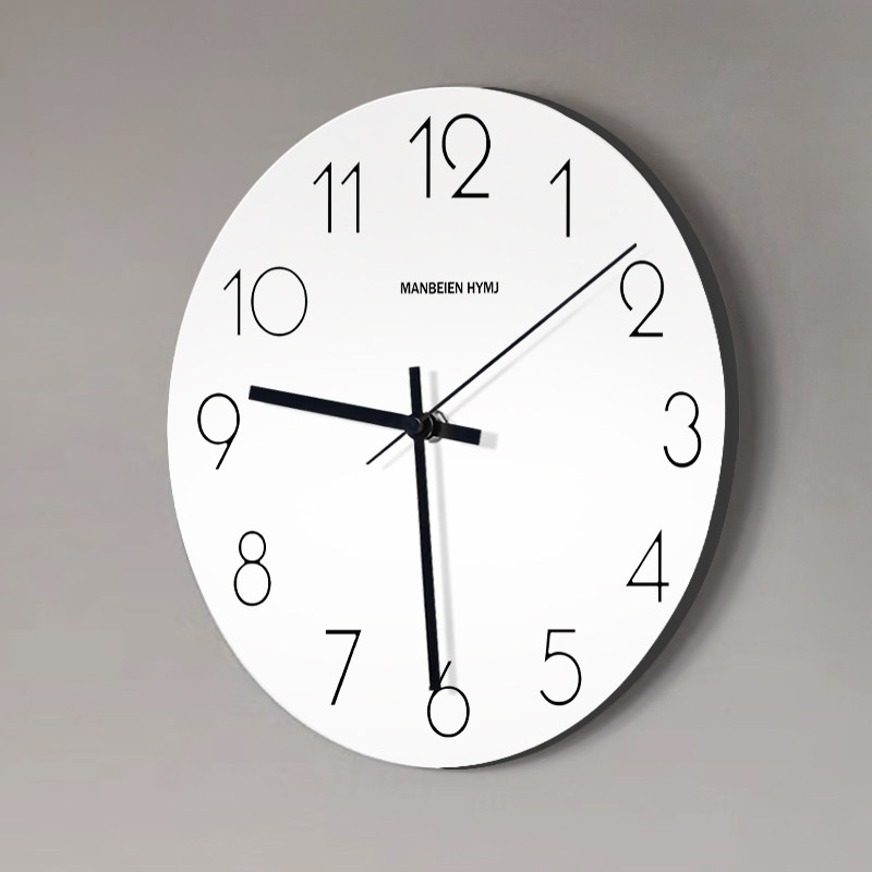 粹色简约时钟挂墙石英钟挂表