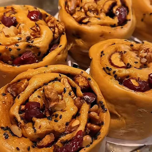 红枣黑芝麻红糖馒头卷营养早餐半成品手工面食速冻包点懒人食品