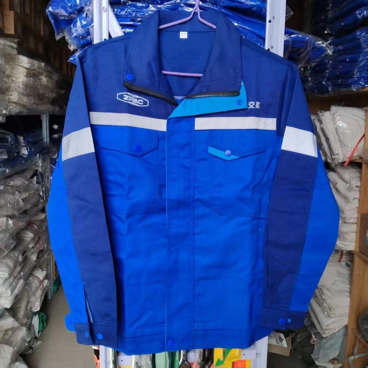 新款振华港机重工涤棉工作服ZPMC舒适透气耐磨做工加固春秋夏套装