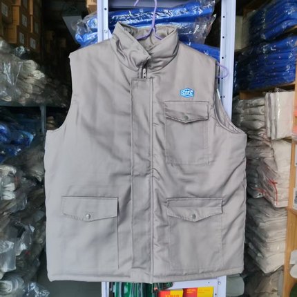 灰色棉马甲老款大口袋冬季江南造船沪东外高桥中船CSSC船厂耐脏