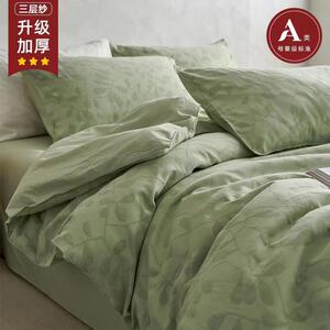 厂家直销婴级三层纱四件套纯棉100被套床单学生宿舍三件套床上品