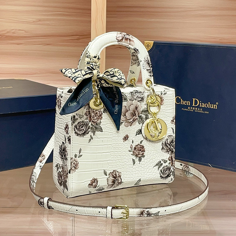 CHEN DIAOLUN品牌女包单肩斜挎包包戴妃包蛇纹时尚送丝巾盒子包包