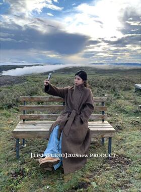 曦曦子【人生大衣】2025ss.棕色毛呢外套/高级感时尚百搭#w5088