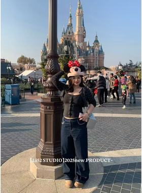 曦曦子【丹宁牛仔】2025ss.深蓝直筒牛仔裤/显瘦百搭复古!!#k3031