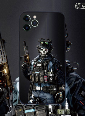 COD14使命召唤硅胶玻璃壳手机壳适用苹果iPhone 11 12 13 14 PRO MAX XS XR 7 8plus 6S华为一加小米vivo防摔