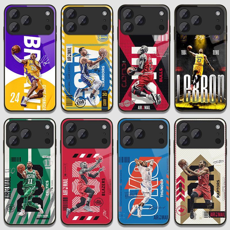 NBA大神球星适用于苹果17pro手机保护壳iPhone17promax科比17air库里乔丹16e詹姆斯15艾弗森14哈登13杜兰特玻