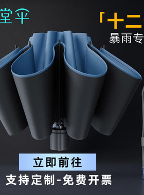 天堂伞2026新款加大加厚加固晴雨两用大号手动折叠定制LOGO雨伞男