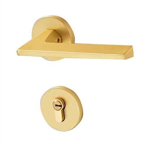 固百佳房间木门锁可换磁吸锁温州工厂木门锁金色分体锁锌合金