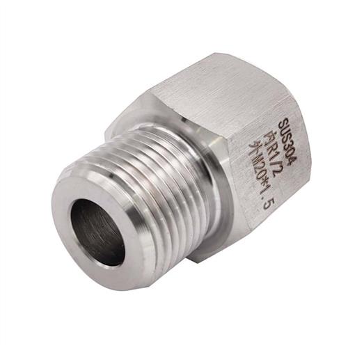 内Rc1/2-外M20*1.5不锈钢螺纹转接头 内丝ZG PT1/2转外丝M20X1.5