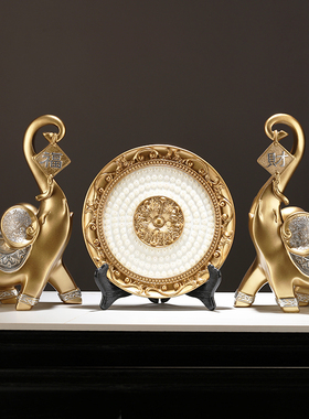 家居创意财富大象摆件一对客厅电视柜酒柜轻奢高档玄关招财装饰品