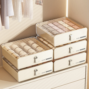 收纳盒放在衣柜里的内衣内裤袜子抽屉式分格贴身衣物三合一整理盒