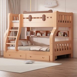 猫咪实木床上下床双层床上下铺多功能子母床两层儿童床木床高低床