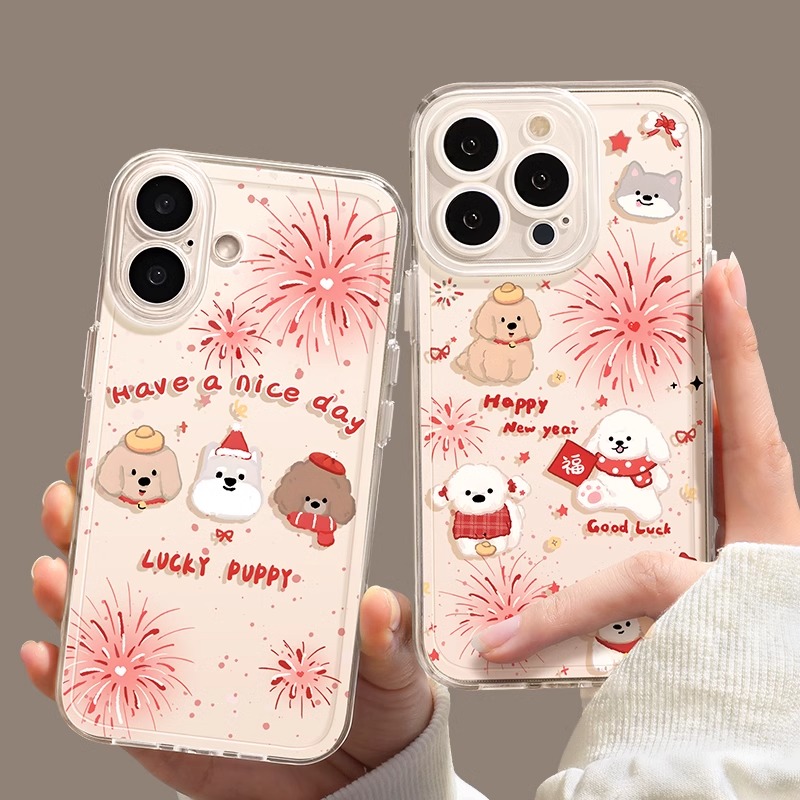 手机壳新年款硅胶红色女生
