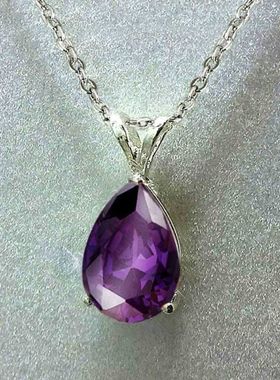 跨境新款欧美时尚水滴形项链时尚简约镶钻设计款吊坠 项链