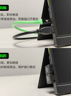 闪蛇mini HDMI转HDMI弯头180度高清线迷你转接头便携屏U型转换器
