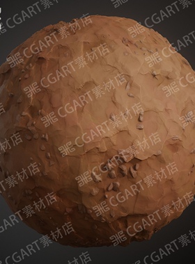 Substance Designer风格化地面土壤碎石块砾石sd土地卡通材质球sp
