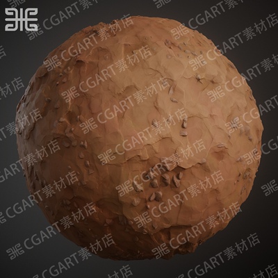Substance Designer风格化地面土壤碎石块砾石sd土地卡通材质球sp