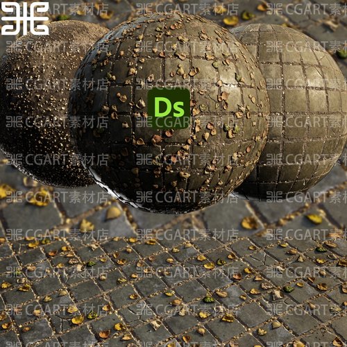 SubstanceDesigner程序化地砖落叶地板砖块材质球源文件和sd教程