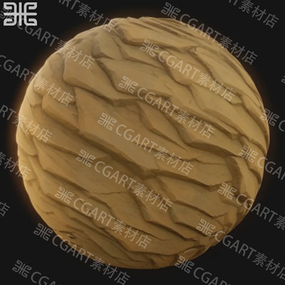 Substance Designer SD风格化岩石悬崖石层纹理材质球sp材质球