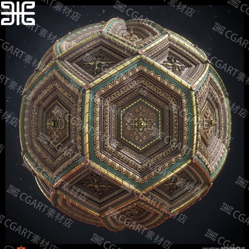 Substance Designer写实木屋木质天花板花纹纹理sd材质球pt材质球