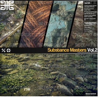 Substance Designer毛衣地面岩石苔藓材质SD泥水混凝土材质含教程