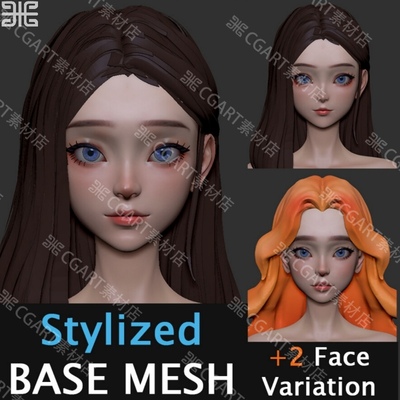 zbrush风格化漂亮女性人体3d模型ZTL细分角色雕刻素体全身体模型