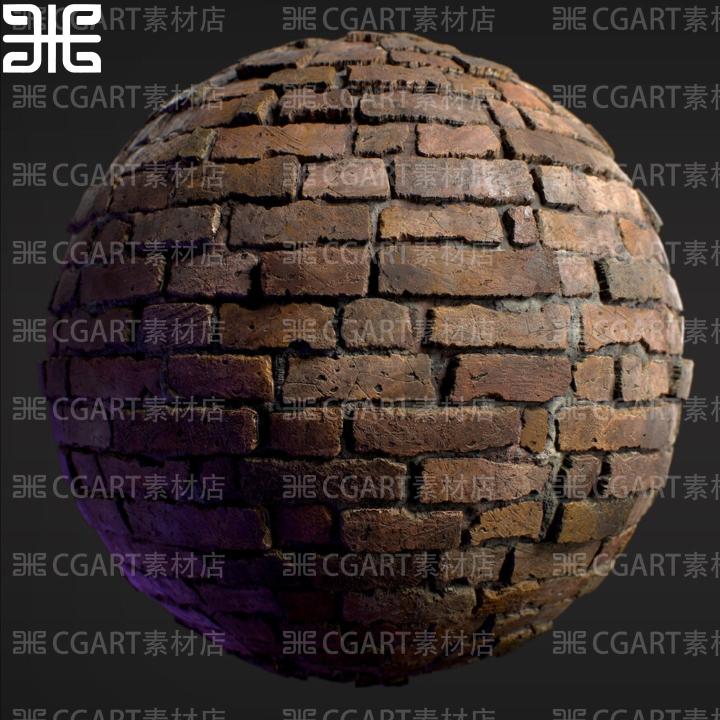 Substance Designer写实破损旧砖石砖墙砖水泥砌砖纹理sd材质球pt