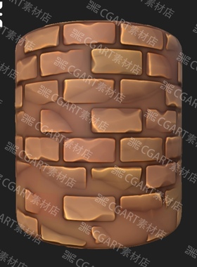 Substance Designer风格化破损砖石装饰地面砖块SD材质sbs源文件