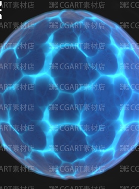 Substance Designer风格化蓝色水晶矿石材质球岩石宝石晶体材质