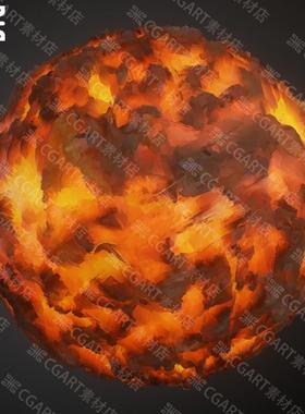 Substance Designer风格化手绘火山熔浆岩浆材质球pt材质sd材质