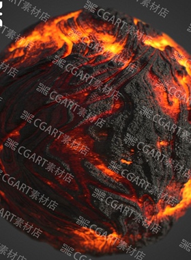 substance designer火山流动岩浆熔岩石纹理材质sd熔浆材质球sbs