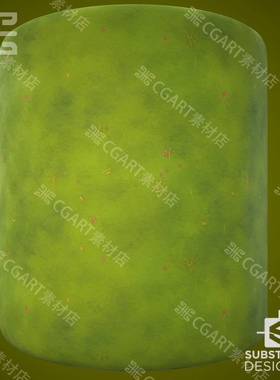 Substance Designer风格化苔藓材质球sd卡通吉卜力青苔材质sbs