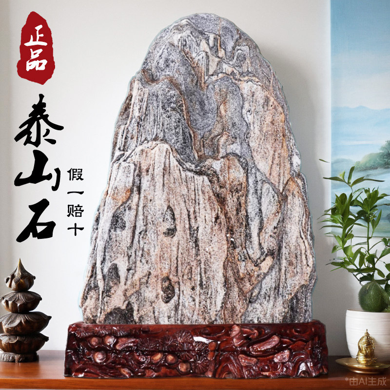 正宗天然泰山石原石风水石镇宅泰山石敢当家用靠山石办公室内摆件