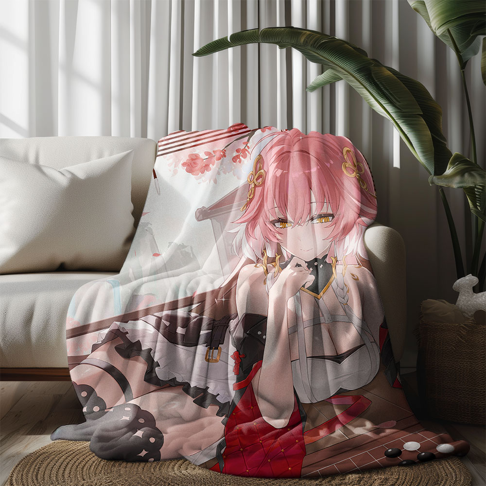 长离盖毯鸣潮二次元游戏周边法兰绒DIY四季披肩盖腿多用空调毛毯