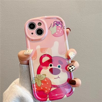 草莓熊维尼熊适用于苹果17Air手机壳16promax软iphone15/14pro保护套xsmax创意13全包12情侣xr8女款mini7胖妹
