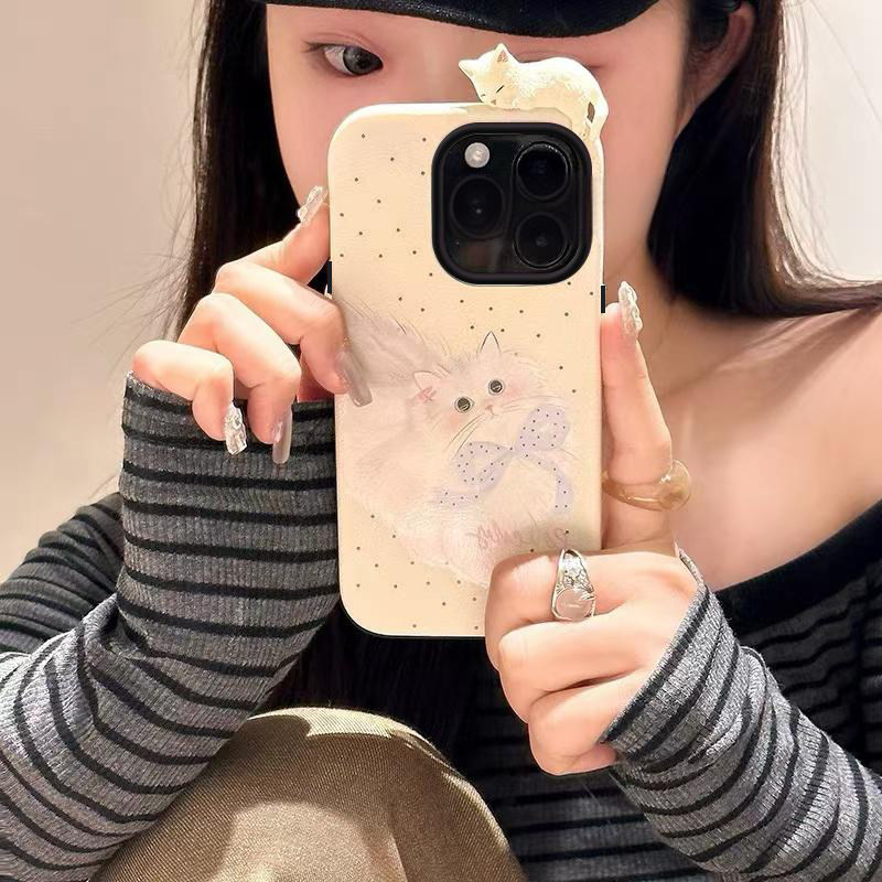 卡通宠物猫咪适用于vivo x200s手机壳x300/x90s卡通S60/S500pro/s19/s保护套Y600pro女iqoo15/13/12pro二合一 - 实物图