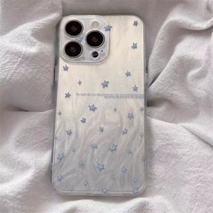 羽纱蓝色星星适用于oppo A6pro/A5手机壳A3A2x/1/a96创意A2m女a11x/sA93/78保护套A58x/a35/a32/A9x全包羽纱
