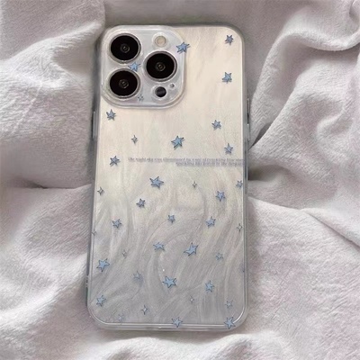 羽纱蓝色星星适用oppo手机壳卡通