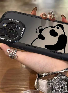 趴趴睡觉熊猫适用于华为荣耀500pro手机壳荣耀400300/100/90GT全包magic8/7女X70/60i50畅玩70plus泡芙保护套