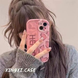 ins豹纹爱心适用于vivox500pro手机壳x300x90x8070t女款y600pro500200GTy300i保护套s60S50PRO30/19nex直边