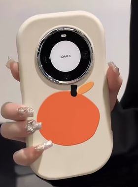 简约平涂橘子适用于小米17promax手机壳15/14pro/13ultarcivi5红米K90K80EK70/K60pro女Note15pro+镜框保护套