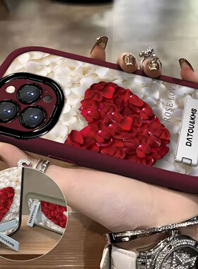 火翔爱心玫瑰适用于vivoy500手机壳 y78plus全包y53s/y300ipro/200i/100小众y35m+新款y36s女z5x泡芙保护套