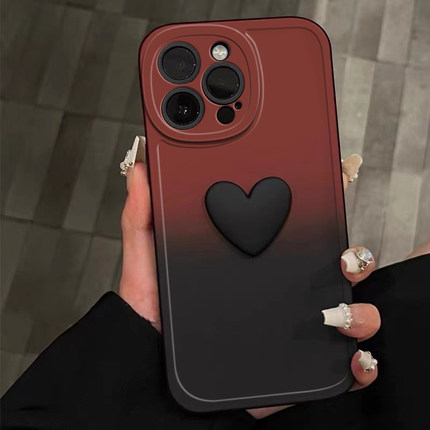 立体爱心渐变适用于opporeno15pro手机壳14/13/12pro新款reno8/7/6/5pro+保护套r17/r15xr11r9s全包ace2直边