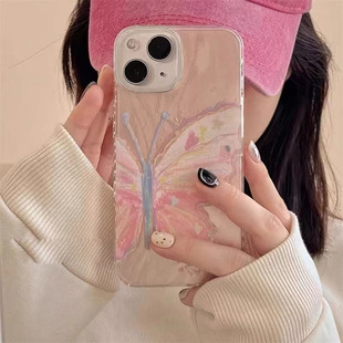 韩系彩色蝴蝶适用于oppo reno16pro手机壳15/14/13女reno11pro/10/9/8pro+保护套reno6/5k4se新款reno7se羽纱