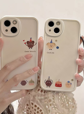 卡通曲奇饼干适用于opporeno12/11pro9/8/7/6/5pro+/5k/4se/3手机壳r17新款r15/r11全包r9sk防摔+个性女ace2z