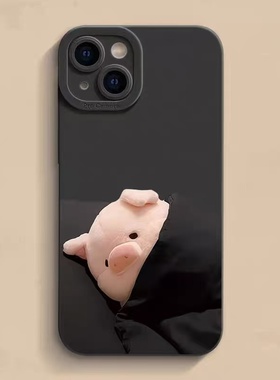 可爱睡觉小猪适用于苹果17Air手机壳16promax/iphone15/14全包xsmax13proxr女12mini/11pro7/8plus天使保护套