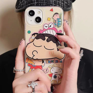 动漫小新支架适用于oppofindx9手机壳findx7Ultra/x8pro/x6女款K12xk11k9pro10全包保护套FINDX8s+/x3pro魔方