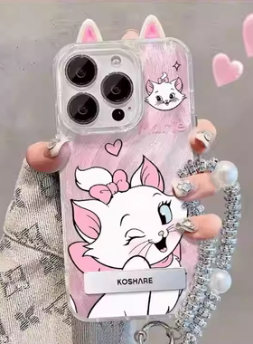 耳朵玛丽猫适用于三星s25plus手机壳s24+s23/s22/s21FE新款保护套note20ultra/s10/9/8女防摔A54/53羽纱