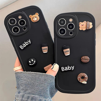 立体公仔小熊适用于opporeno15pro手机壳reno14/13/12pro新款reno10/9/8/7pro+保护套reno6/5k4全包renoz胖妹